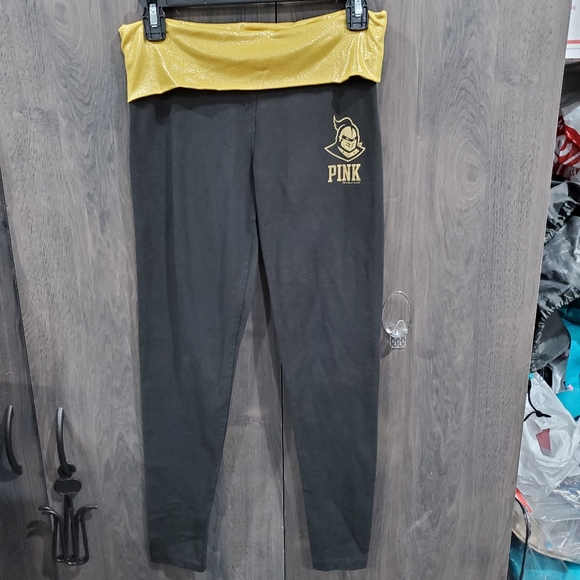 Victoria Secret PINK 3/4 Leggings Black and Gold L👀K Size S - UCF Knights Vegas - Picture 2 of 9